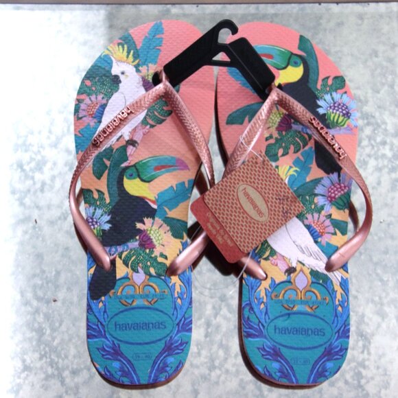 Havaianas Tropical Flip Flops size 9/10 - Picture 1 of 1